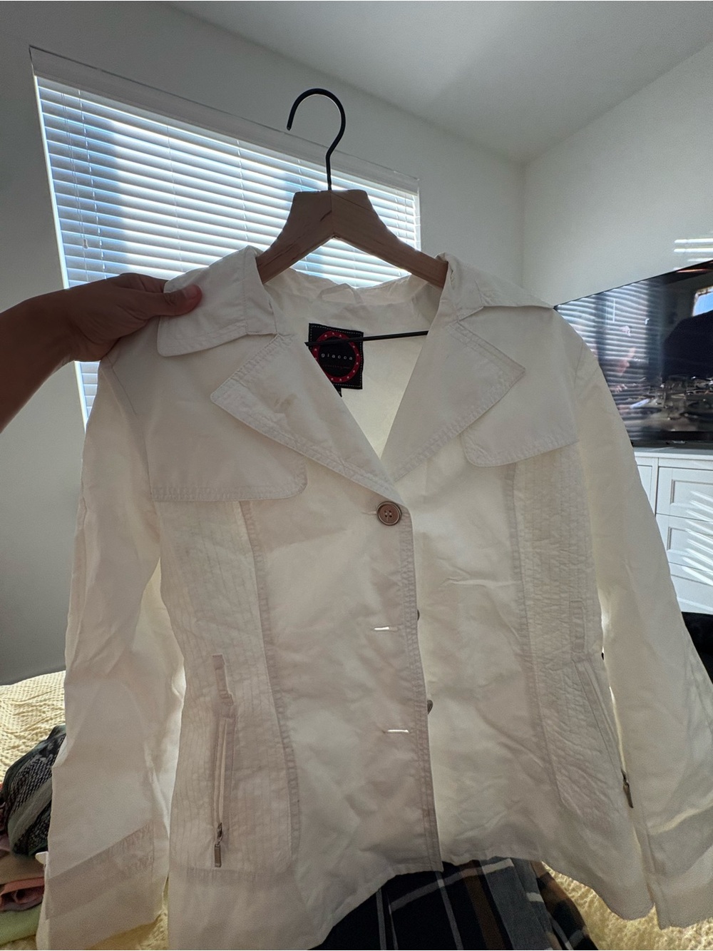 giacca White Single-Button Lightweight Blazer